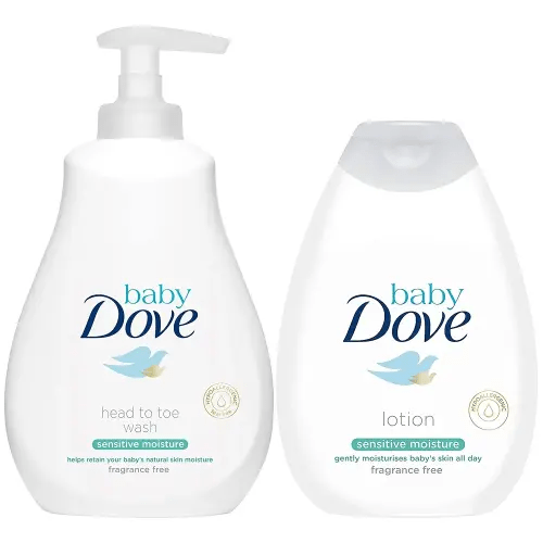 Baby Dove Sensitive Moisture Bundle: Tip to Toe Wash and Lotion, 13 Ounce Each
