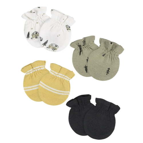 Gerber Baby Boy or Girl Unisex Mittens, 4-Pack, Sizes 0/3 Months