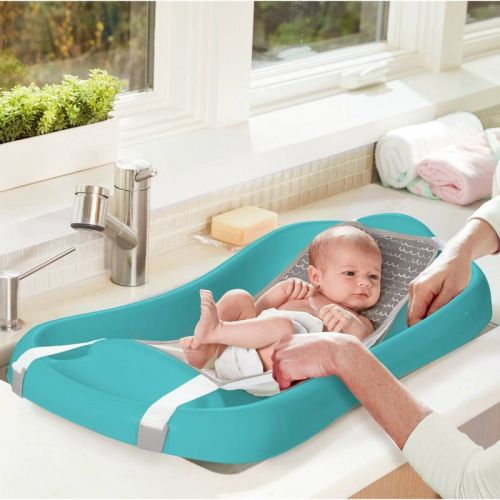 The First Years Sure Comfort Deluxe Newborn-to-Toddler Tub with Sling, Color: Aqua