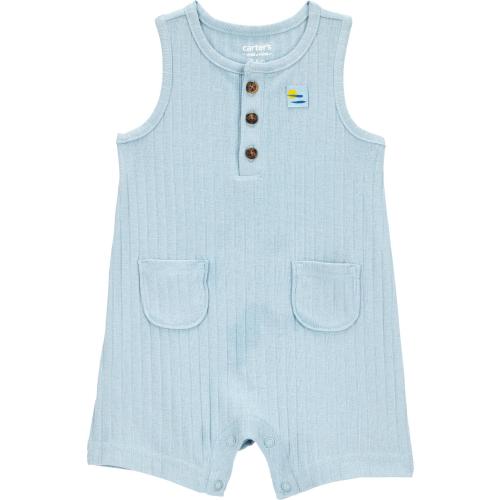 Carter's Child of Mine Baby Boy Romper Outfit, Sizes 0/3-24 Months, Cool Prints