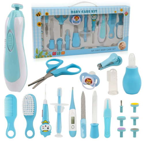 20 in 1 Baby Grooming Kit,Electric Safety Nail Trimmer Baby Nursery Kit,Newborn Care Nursery Health Kits with Hair Brush Comb for Newborn Infant Toddlers Baby Boys Girls Kids,Blue