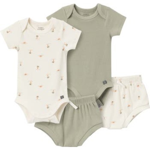 Bodysuits & Shorts 4-Pack Set, 3-6M