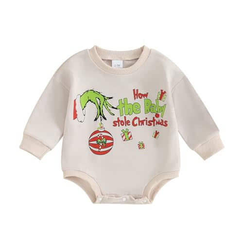 Gender Neutral Newborn Baby Boy Girl Christmas Outfit Xmas Bubble Romper Onesie Toddler Infant Fall Winter Clothes