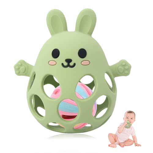 Sichy Teething Toys for Baby - New Infant Silicone Baby Teether Toy Sensory Toy from 0 Months Prevents Finger Sucking - Teethers for Babies - Baby Teething Rattle Toy -Gift for Boys & Girls