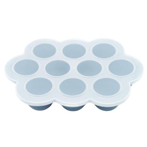 WeeSprout Silicone Freezer Tray with Clip on Lid Perfect Food Storage Container for Homemade Baby Food, Vegetable, Fruit Purees, and Breast Milk, Color: Navy, Size: ten 1.5 ounce sections