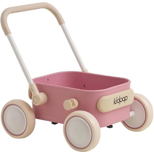 PULA Baby Push Walker with Wheels Toddler Wagon for First Learner Baby Toys 6-12 Months, 1 Year Old Birthday Gifts, Indoors and Outdoors (Pink)