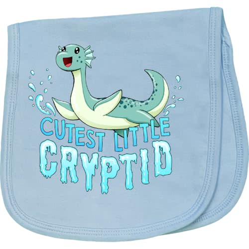 inktastic Cutest Little Cryptid- Loch Ness Monster Baby Burp Cloth Light Blue 4512c