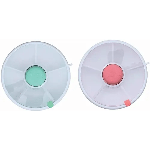  GoBe 3 Pack Kids Snack Spinner - Grey/Coral/Teal - Reusable  Snack Container with 5 Compartment Dispenser and Lid - Leakproof,  Spill-Proof - for Toddlers, Babies, Home, Travel : Baby