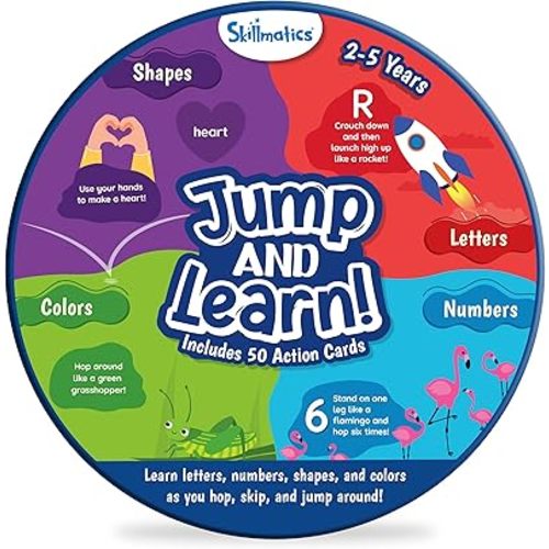 Skillmatics Card Game for Toddlers - Jump & Learn Letters, Numbers, Shapes & Colors, Preschool Learning, Travel Toys, Gifts for Kids Ages 2, 3, 4, 5