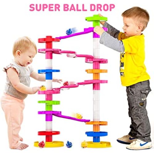 WEofferwhatYOUwant Super Ball Drop Tower, Giant Marble Run with Large Balls and Bridge Connections - Educational Montessori Toy for Babies and Toddlers 10 Months+