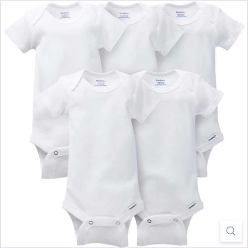 5-Pack White Short Sleeve Onesies® Brand Bodysuits | Gerber Childrenswear