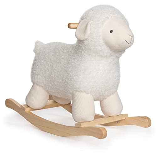 Baby GUND Lamb Rocker with Wooden Base Plush Stuffed Animal Nursery, Cream, 21.5"