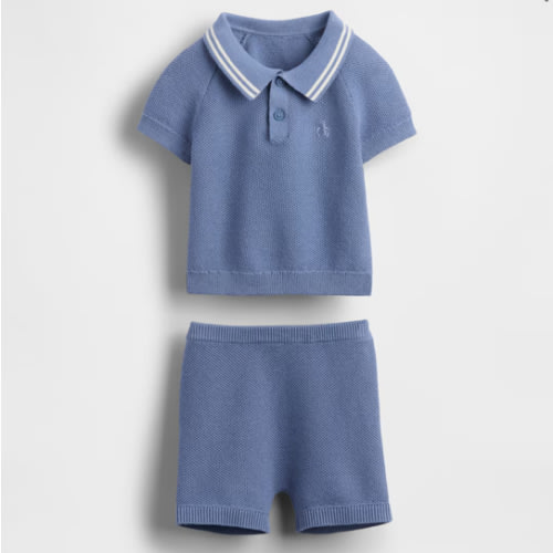 Baby Crochet Polo Outfit Set