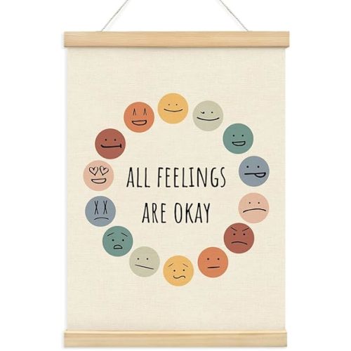 BIWSHA Calm Down Corner Supplies, Preschool Classroom Must Haves, Special Education Classroom Decor, Calming Corner Must Haves, Sensory Wall Art,Mental Health Feelings Poster Hanger Frame