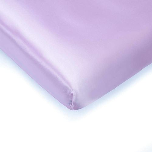 Pro Goleem Satin Pack n Play Playard Sheet Great for Baby Hair Soft Silk Feeling 27x39 Inch Fitted Portable Mini Crib Sheet Playard Mattress Cover for Girls Lavender