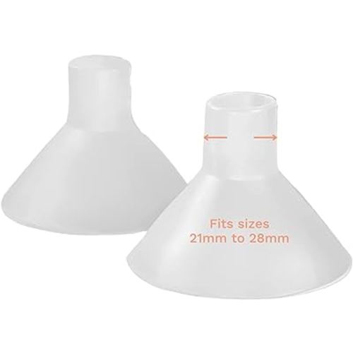 BeauGen Breast Pump Cushion – Soft Stretchy Clear Plastic Insert for Flange Comfort, Fit - Breastfeeding Essential - BPA Free, Food Safe – Fits 21mm, 22mm, 23mm, 24mm, 25mm, 26mm, 27mm, 28mm (1 Pair)