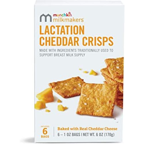 Munchkin® Milkmakers® Lactation Cheddar Crisps for Breastfeeding Moms with Oats and Flax, 6 Count