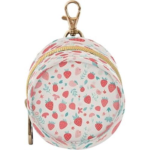 Watercolor Strawberry Pacifier Holder Case Portable Newborn Baby Pacifiers Pouch with Clip for Boys & Girls