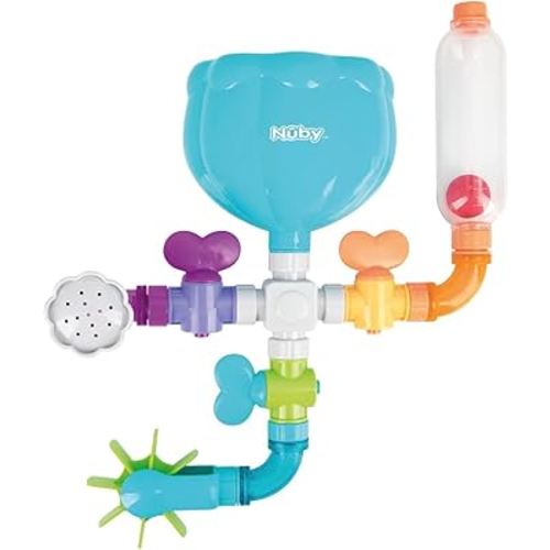 Nuby Wacky Waterworks Pipes Bath Toy - Baby Bathtub Toy with Interactive Features for Cognitive Development
