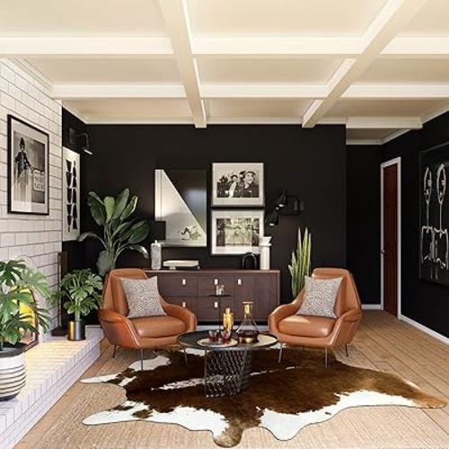 AROGAN Premium Faux Cowhide Rug 6.2 x 5.2 Feet, Sturdy and Large Size Cow Print Rugs, Suitable for Bedroom Living Room Western Decor, Faux Fur Animal Cow Hide Carpet, Brown