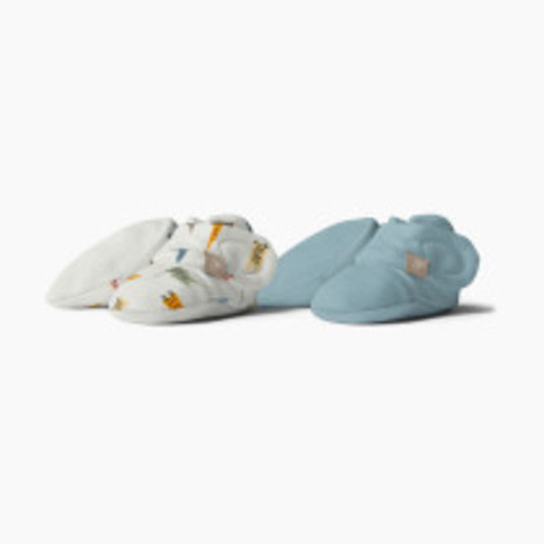 Goumi Kids Stay on Baby Booties (2 pack) - Affirmations + Poolside, 3-6 Months