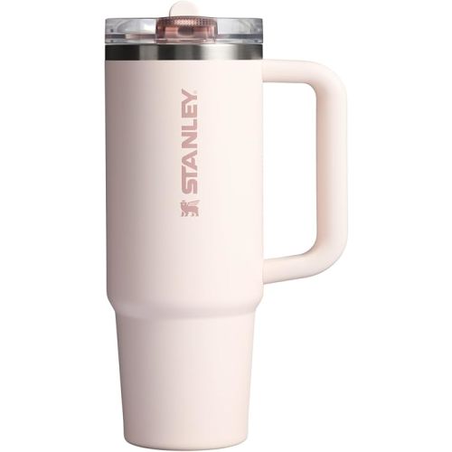 Stanley Quencher ProTour Flip Straw Tumbler with Leakproof Lid 30 oz | Built-In Straw & Handle | Cupholder Compatible for Travel | Insulated Stainless Steel Cup | BPA-Free | Rose Quartz Solid