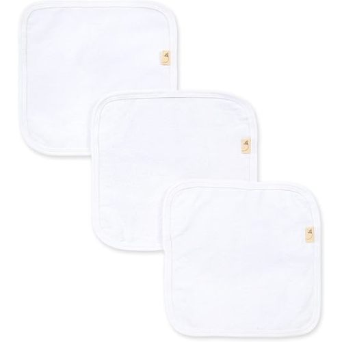 Burt's Bees Baby Infant Washcloths, 100% Organic Cotton, Soft and Super Absorbent Knit Terry Wash Cloth - 3 Pack Set