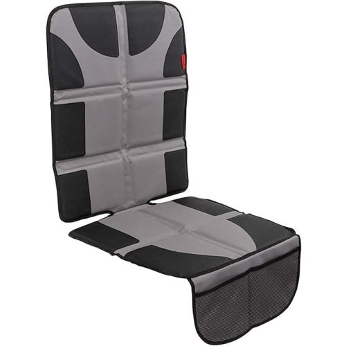 Lusso Gear Car Seat Protector for Baby Car Seat - Thick Padding - Gray Back Seat Cover with 2 Mesh Storage Pockets - Waterproof Car Seat Cover for Leather Seats - Non-Slip Padded Backing
