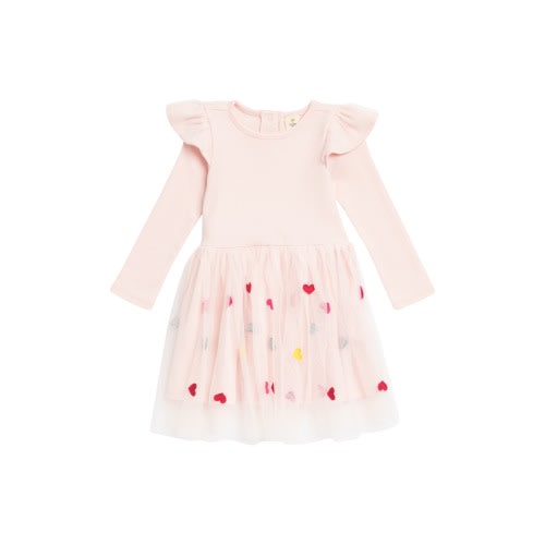 Baby Embroidered Tulle Dress, 6M, Pink English