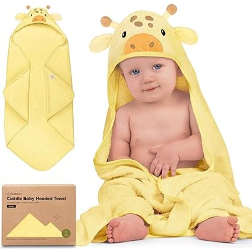 KeaBabies Baby Hooded Towel - Viscose Derived from Bamboo Baby Towel, Toddler Bath Towel, Infant Towels, Large Hooded Towel, Soft Baby Towels with Hood for Girls, Babies, Newborn Boys (Giraffe)
