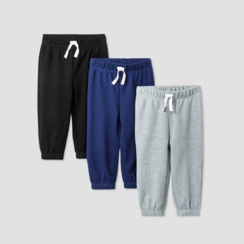 Baby Boys' 3pk Jogger Pants - Cat & Jack™ Gray, Size: 3-6M