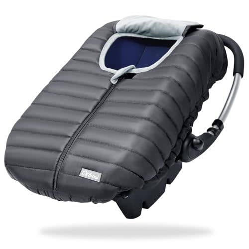 Orzbow Winter Car Seat Covers - Baby Car Seat Cocoon Cover for Boys & Girls, Warm Carseat Canopy Style Cover to Protect Baby from Cold Wind, Rain & Snow, Universal Fit for Infant Car Seat, Dark Grey