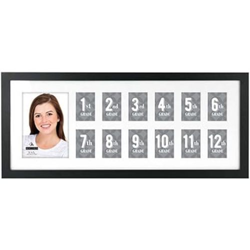 Malden International Designs School Years 12 Year 13-Opening Matted Black Photo Wall Collage Frame
