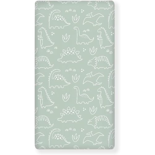 Cute Dinosaur Print Fitted Crib Sheet Dinosaur Baby Crib Sheet Fit Standard Crib and Toddler Mattress,Crib Mattress Sheets for Boys Girls 28"x52"