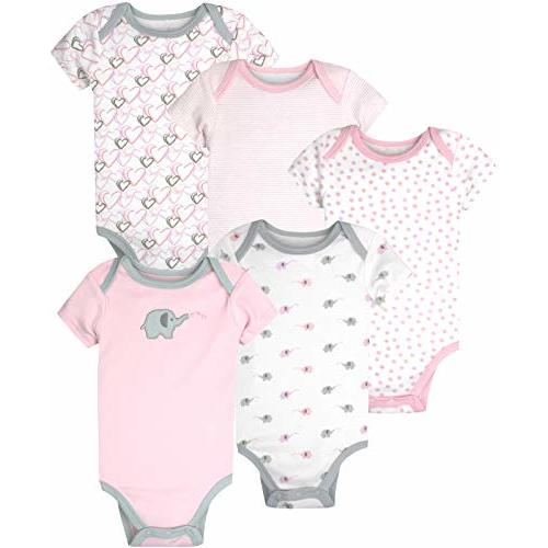 Maybe Baby Kids Infant Boys' and Girls' 4 & 5 Pack Cotton Baby Longsleeve & Short Sleeve Bodysuit Set w/Mitten Cuffs