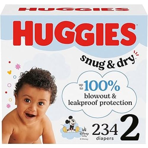 Huggies Size 2 Diapers, Snug & Dry Baby Diapers, Size 2 (12-18 lbs), 234 Count (3 Packs of 78), Packaging May Vary
