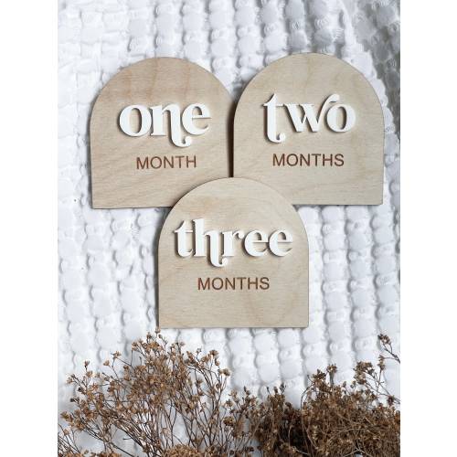 Arched Baby Milestone Markers, Baby Milestone Photo Prop, Wooden Monthly Milestone Cards, Baby Shower Gift, Baby Milestone Cards