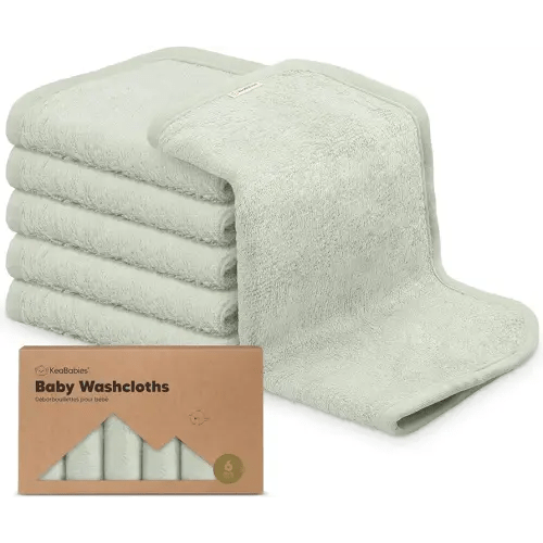 6-Pack Baby Washcloths - Soft Viscose Derived from Bamboo Washcloth, Baby Wash Cloths, Baby Wash Cloth for Newborn, Kids, Bath Baby Towels, Face Towel, Face Cloths for Washing Face(Dove)