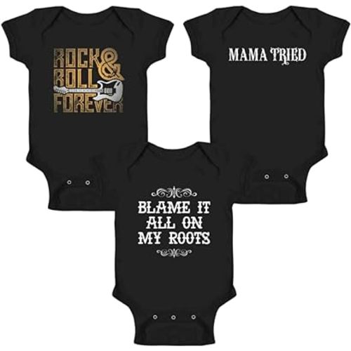 Pop Threads Blame It All On My Roots Country Music Cute Funny Western Baby Toddler Kids Girl Boy T-Shirt