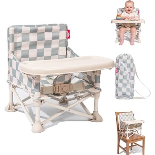 3-in-1 Portable Baby Chair, Foldable Travel Booster Seat, Anti-Tip