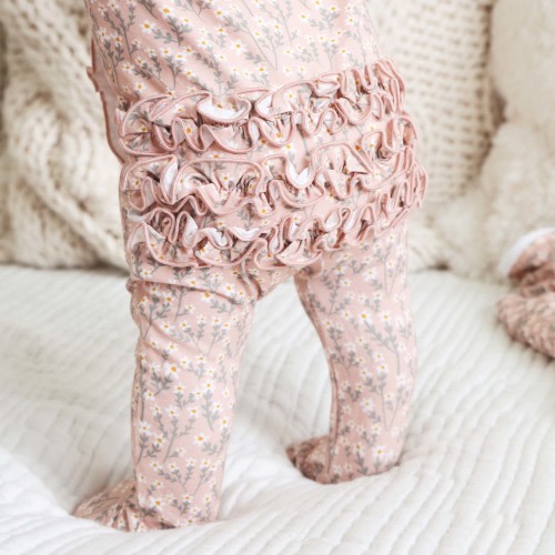 Weslie's Wildflower Ruffle Zipper Footie