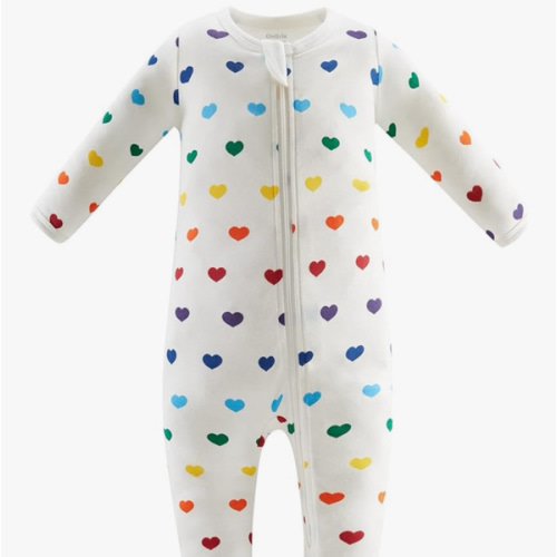 Owlivia Organic Cotton Baby Pajamas, Boys Girls Zip Front Sleep 'N Play Pjs, Footed Sleeper, Long Sleeve