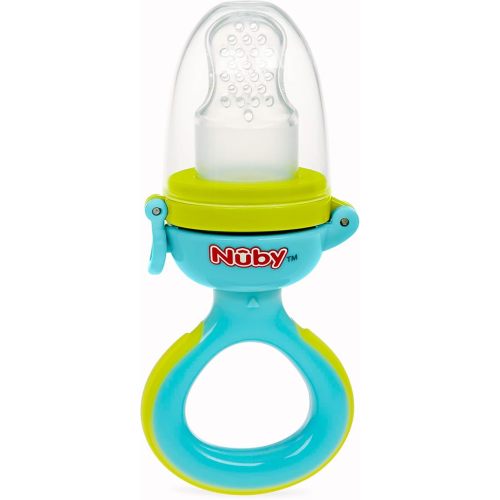 Nuby Twist N' Feed Infant First Foods Feeder with Hygienic Cover: 10M+ (Aqua)