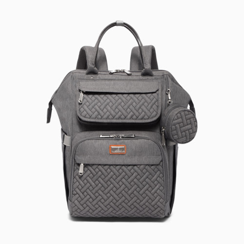 Babbleroo WideTop Diaper Bag Backpack - Dark Grey