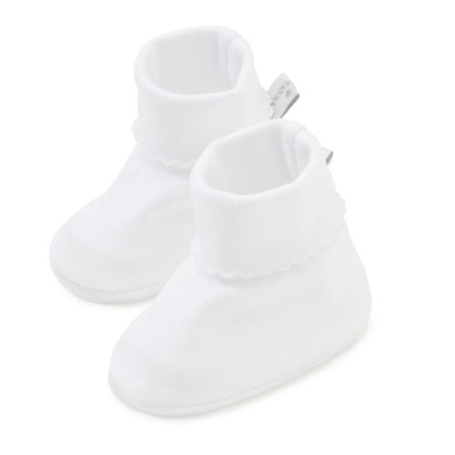 White Kissy Basics Booties, White