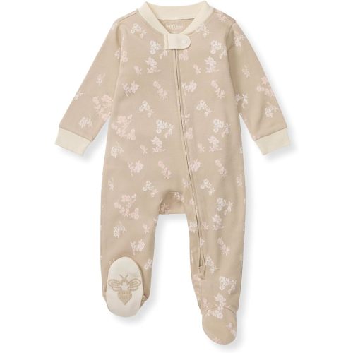 Burt's Bees Baby Girls Footed One-Piece Pajamas, Sleep and Play Loose Fit, 100% Organic Cotton, Sizes NB to 6-9 Months