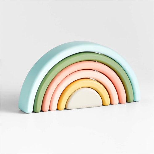 Wonder & Wise by Asweets Rainbow Wooden Kids Stacking Toy
