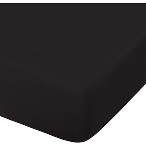 NTBAY 100% Brushed Microfiber Fitted Crib Sheet, Super Soft and Cozy 28x52 Crib Sheet for Standard Crib and Toddler Mattresses, Boys, Girls, Unisex, Black, 28x52 Inches
