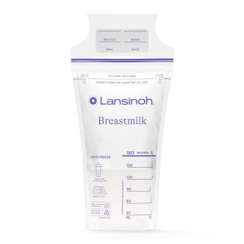 Lansinoh Breast Milk Storage Bags, Fast Freeze & Thaw Breast Milk Bags For Baby Bottle Feeding - 100ct/6oz