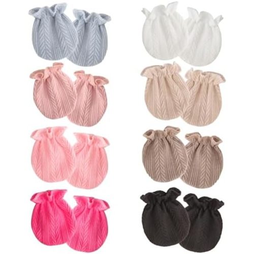 Newborn Baby Mittens No Scratch Cotton Elastic Wrist Gloves Infant Toddler Mittens for Baby Boy Girl 0-6 Months